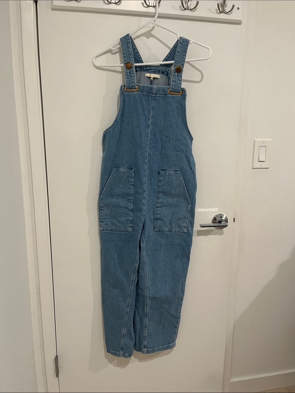Maje Pimbo Cropped Straight-Leg Denim Jumpsuit